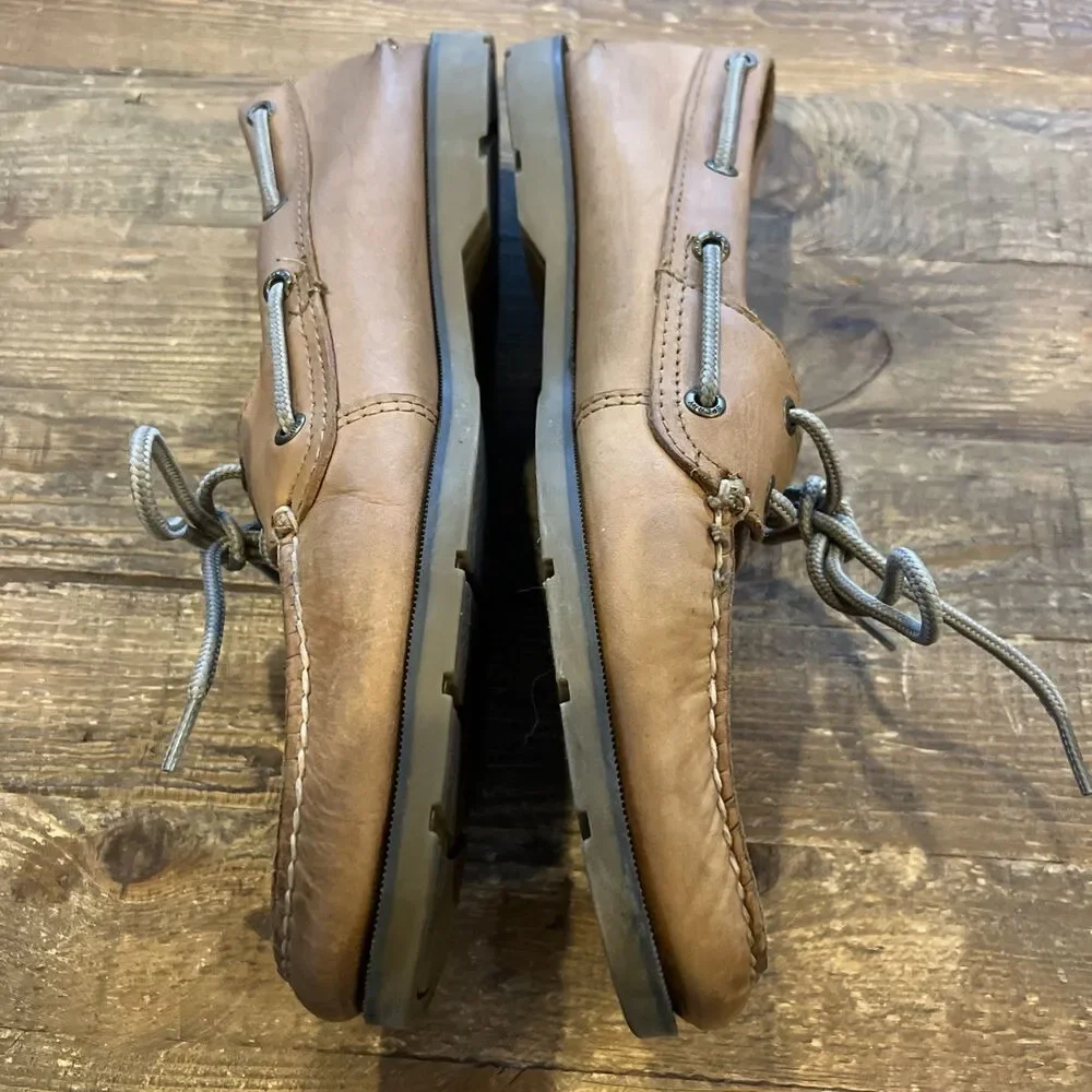 Sperry Top-Sider Boat Shoes Mens 11 BrownLeeward 2 Eye Leather Loafers 0777894
